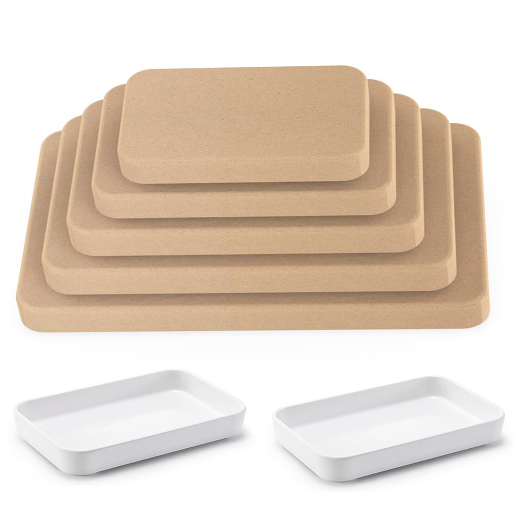 ORIISIN Deep Rectangle Pottery Molds - 5 Pcs Slump Molds for Handbuilding, Plate Forming
