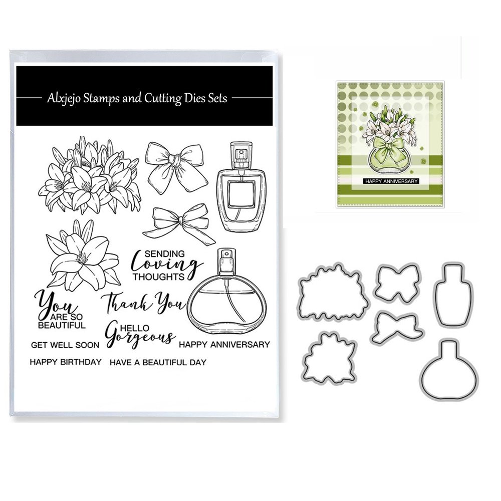 Alxjejo 2025-2026 Stamps and die cuts for Card Making,Metal Dies&Silicone Makeing for DIY Card Birthdays,Valentine's Day Christmas Stamps and Dies for Card Making,Thanksgiving