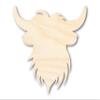 Unfinished Wood Highland Cow Head Shape | DIY Craft Cutout | up to 46" DIY 16" / 1/8" view 1