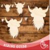 Unfinished Wood Highland Cow Head Shape | DIY Craft Cutout | up to 46" DIY 16" / 1/8" view 3