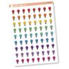 Light Bulb Label Planner Stickers | Lightbulb Icon Labels | Color Fill Print Planning Stickers | I-471 (Rainbow) view 1