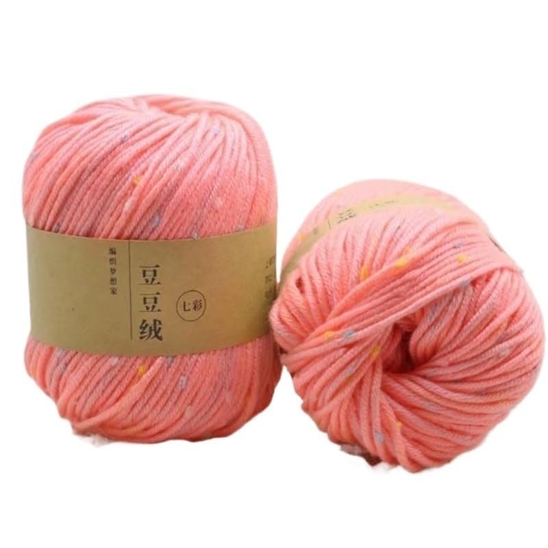 50g Cotton Cashmere Yarn for Hand Knitting Crochet Worsted Wool Thread Colorful Eco-Dyed Needlework DIY Sweaters Handmade(Pink)