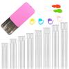 40/80PCS Large Eye Sewing Needles, 8 Sizes Hand Sewing Sharp Needles, Embroidery Needle, Leather Needle,Stainless Steel Yarn Needles with Threaders & Stitch Markers (Rosy Purple 80pcs) view 1