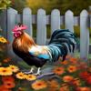 CUEAEAD Rooster in Garden Diamond Painting Kits for Adult - Farm Animal Diamond Art, Full Round Gemstone Crystal Art Embroidery Handmade Kit (8x12 inch), WZ-5#J3-051602-animal-PUQAQ9-XAQF1Z view 1