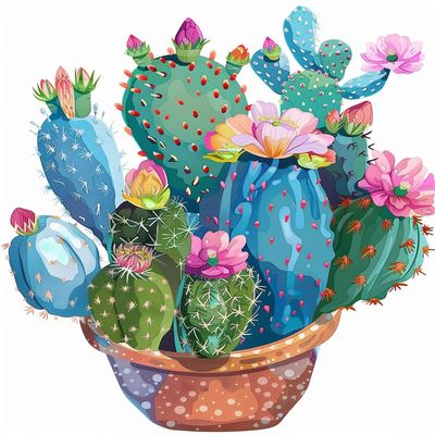 Walluminati Stamped Cross Stitch Kits Needlepoint Kits for Adults Cross-Stitch Counted Kits Beginner Embroidery Kit for Adults Embroidery Starter Kit(Cactus Pattern,16x20inch)