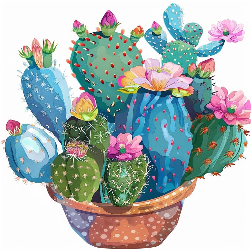 Walluminati Stamped Cross Stitch Kits Needlepoint Kits for Adults Cross-Stitch Counted Kits Beginner Embroidery Kit for Adults Embroidery Starter Kit(Cactus Pattern,16x20inch)