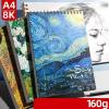 MFQLL Blank Sketch Book for A4/8K 30/40/60 Sheets Spiral Upward Flipping Coil Art Book Sketching Art Students Painting Art Supplies(Starry Sky,A4 100g 60 Sheets) view 4
