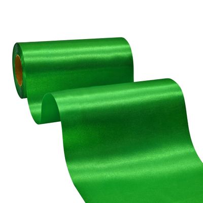 BVIEAKD Wide Green Satin Ribbon 6 Inch x 25 Continuous Yards Solid Fabric Ribbon for Cutting Ceremony kit Grand Opening Wedding Birthday Party Decoration Bows Chair sash