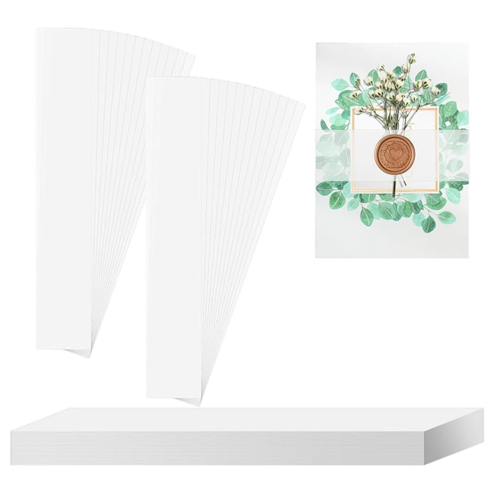 Nuhikap 150 Piece Clear Invitation Band for 5x7 Invitations Vellum Belly Band 31x4cm Invitation Decoration for Wedding Invitation Wraps Vellum Paper Belly