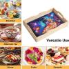 ARTopet 2Pcs DIY Diamond Tray Diamond Art Painting Creative Design Handmade Wooden Tray Dinner Plate Diamond Art for Coffee Living Room Home Organizer view 3