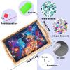ARTopet 2Pcs DIY Diamond Tray Diamond Art Painting Creative Design Handmade Wooden Tray Dinner Plate Diamond Art for Coffee Living Room Home Organizer view 4