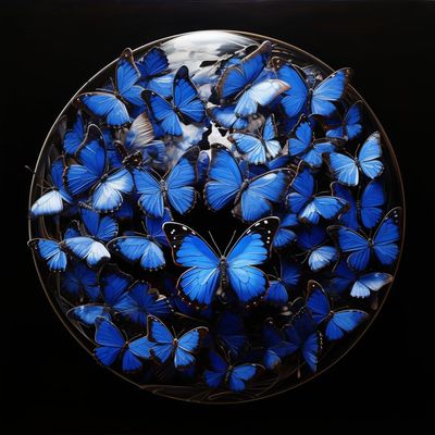 DIY Blue Butterfly Garland DIY Stamped Cross Stitch Kits for Beginners Easy 11CT Needlepoint Embroidery Counted Cross Stitch Kits Art Craft Wall Decoration and Gift 16x16inch(4)