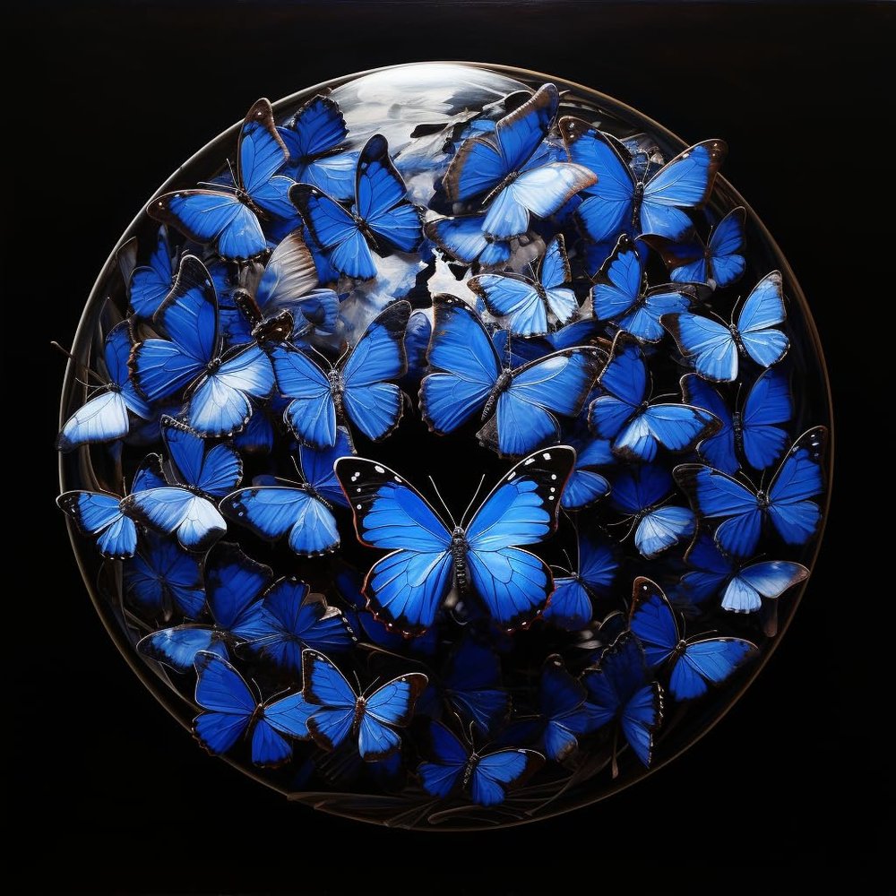 DIY Blue Butterfly Garland DIY Stamped Cross Stitch Kits for Beginners Easy 11CT Needlepoint Embroidery Counted Cross Stitch Kits Art Craft Wall Decoration and Gift 16x16inch(4)