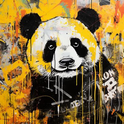 DIY Gratiffi Panda DIY Stamped Cross Stitch Kits for Beginners Easy 11CT Needlepoint Embroidery Counted Cross Stitch Kits Art Craft Wall Decoration and Gift 20x20inch