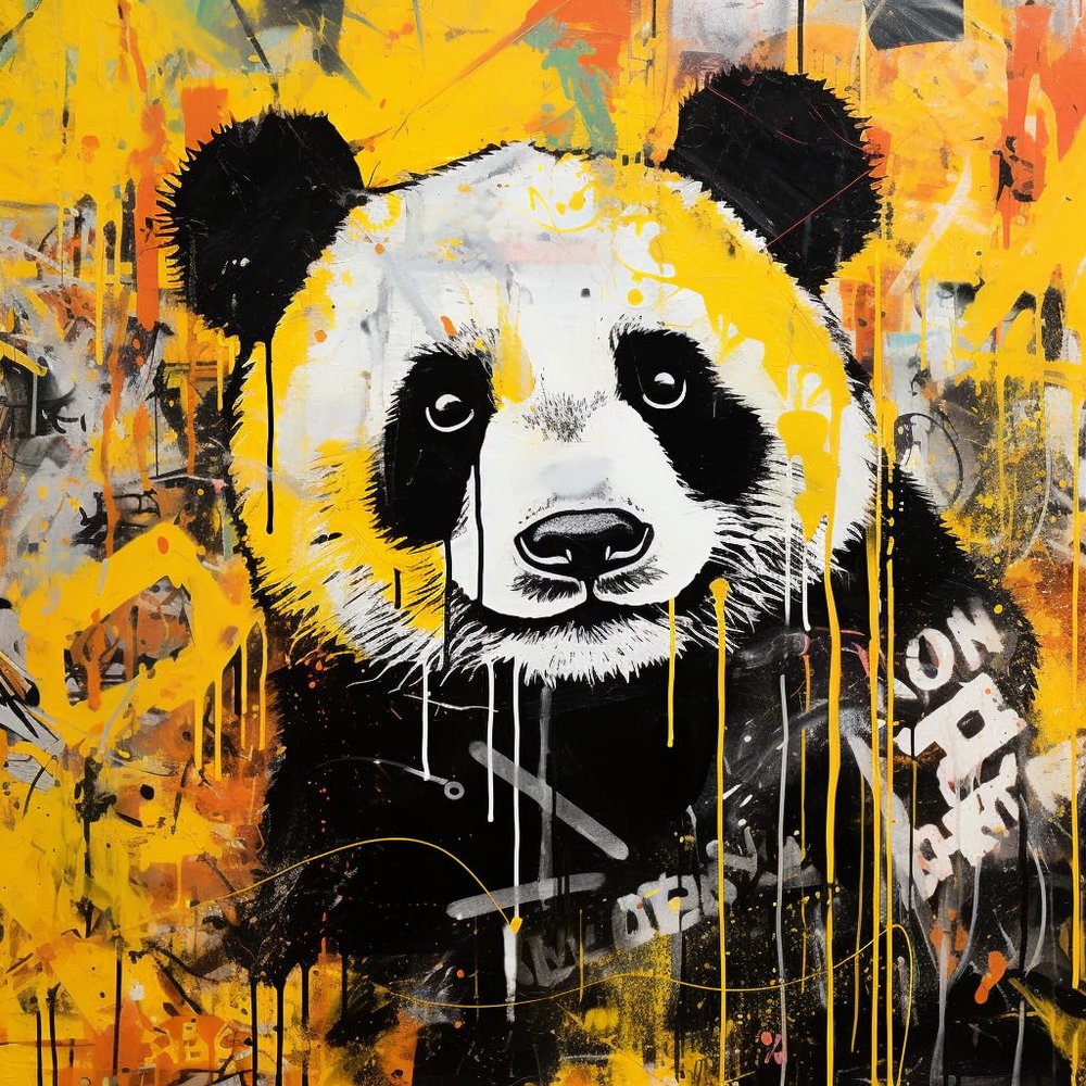 DIY Gratiffi Panda DIY Stamped Cross Stitch Kits for Beginners Easy 11CT Needlepoint Embroidery Counted Cross Stitch Kits Art Craft Wall Decoration and Gift 20x20inch