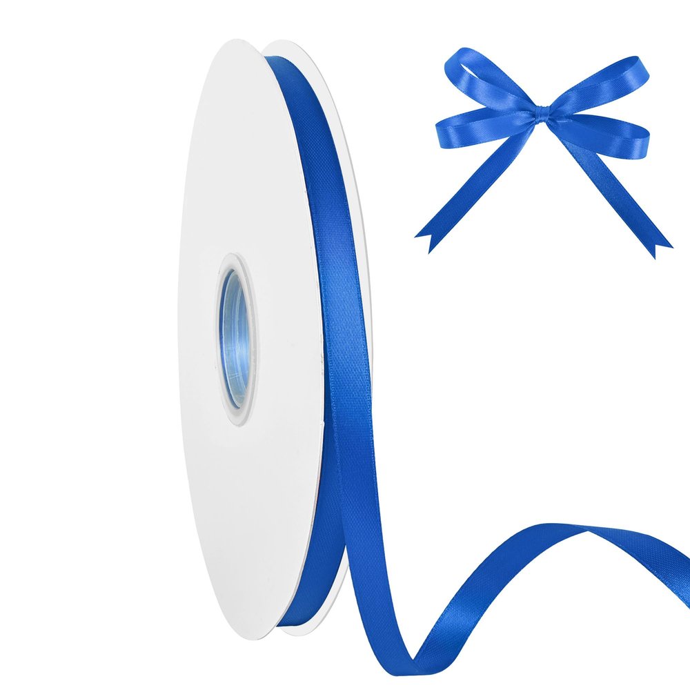 Lrybbon Double Face 3/8 Inch Royal Blue Satin Ribbon 50 Yards Fabric Ribbon for Gift Wrapping Bow Craft Flower Bouquet Wedding Sewing Decoration Accessories