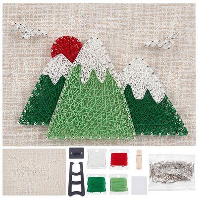 WEBEEDY DIY Mountains String Art Kit for Beginner 3D Landscape Sun String Art Crafts Kit for Adults,Arts Crafts Kit with Instruction and All Supplies,Home Wall Decorations Christmas Unique Women Gift