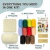Woolbuddy Needle Felting Kit for Beginners & Adults Christmas Holiday DIY Felting Kit with Wool Roving, Felting Needles, Pad & Instructions Felting Kits for Adults Christmas Crafts & Gifts view 2