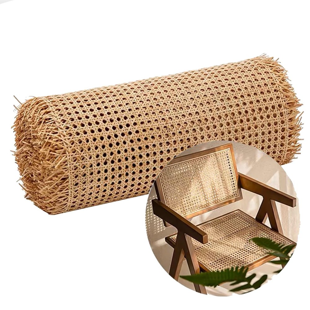 24"/36"/39.4" Width Natural Wicker Weaving Cane Webbing Roll,Handwoven Open Mesh Webbing Rattan Chair Caning Supplies,Cane Webbing Sheet For Rattan Wall Sconce Dresser Bed Frame Furniture Upcycle(36"