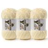 3 Pack Plush Chenille Chunky Yarn - Fluffy Velvet Yarn Crochet for Blanket Knitting and Crocheting - Soft Baby Yarns for Crocheting - Amigurumi Crochet Yarns 100g (87yds) (3 Milky White) view 1