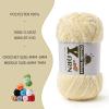 3 Pack Plush Chenille Chunky Yarn - Fluffy Velvet Yarn Crochet for Blanket Knitting and Crocheting - Soft Baby Yarns for Crocheting - Amigurumi Crochet Yarns 100g (87yds) (3 Milky White) view 3