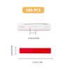 Hobbspring 100Pcs Safety Pin Bar Pins, White Plastic, Iron, Self-Adhesive, Flat Back, 1.22inch view 2