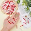 Hobbspring 100Pcs Safety Pin Bar Pins, White Plastic, Iron, Self-Adhesive, Flat Back, 1.22inch view 3