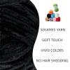3 Pack Plush Chenille Chunky Yarn - Fluffy Velvet Yarn Crochet for Blanket Knitting and Crocheting - Soft Baby Yarns for Crocheting - Amigurumi Crochet Yarns 100g (87yds) (3 Black) view 2