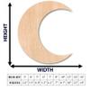 Wooden Moon, Unfinished Wood Crescent Moon Shape, Ideal for Celestial Night Sky Craft Cutout - Perfect for Wooden Crescent Moon Crafts, Moon Wood Art Projects (1/4 inch Thick, 6") view 2