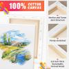 FIXSMITH Stretched Canvas for Painting, 4"x4", 6"x6", 8"x8", 10"x10", Pack of 4, Pre-Primed Canvases Wood Framed Canvas Boards for Oil Acrylic Paint, Acid-Free Painting Canvas for Kids &Artists view 3
