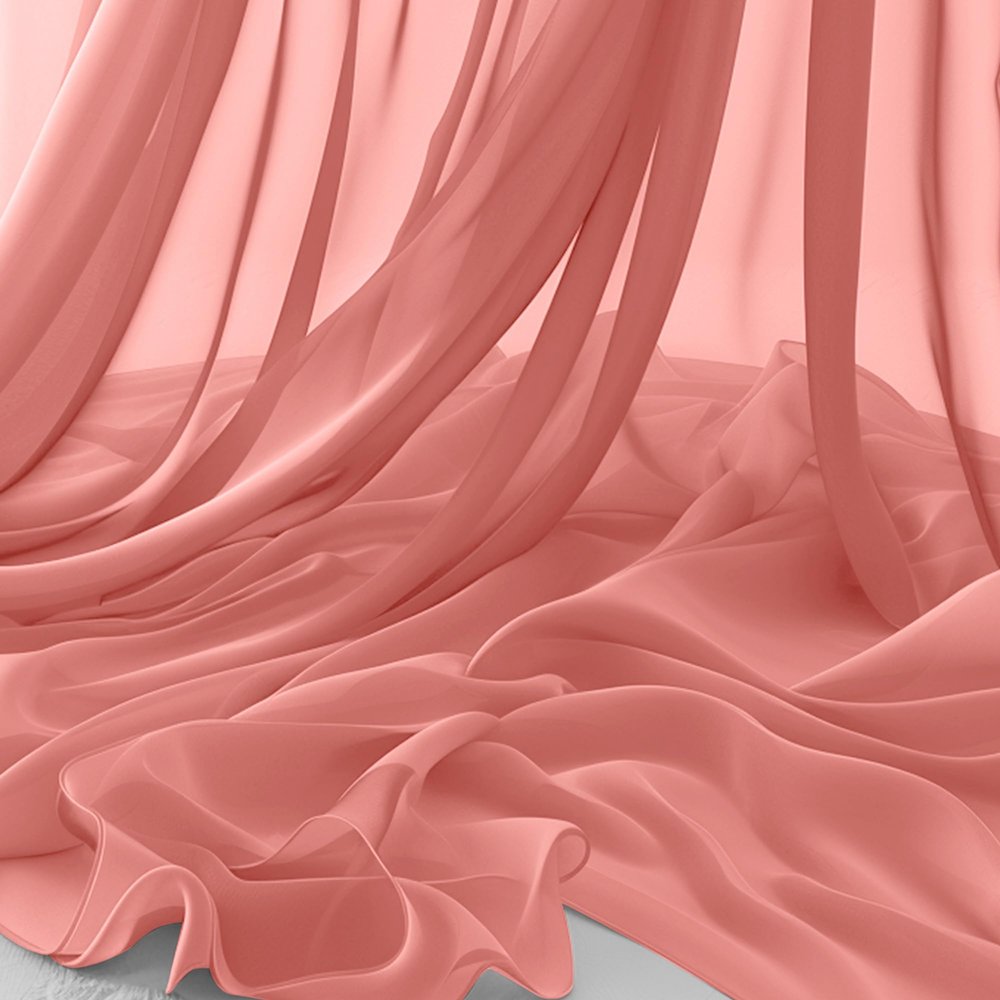 Horbaunal Rose Gold Chiffon Fabric by The Yard, 1 Yard Continuous Sheer Fabric 59" Wide Soft Draping Fabric for Wedding Arch Draping Party Backdrop DIY Sewing