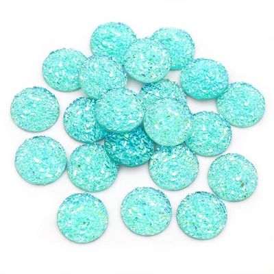 40pcs 8mm 10mm 12mm Mix Colors Druzy Natural Stone Convex Flat Back Resin Cabochons Suitable For Jewelry Accessories Supplies(9,10mm)