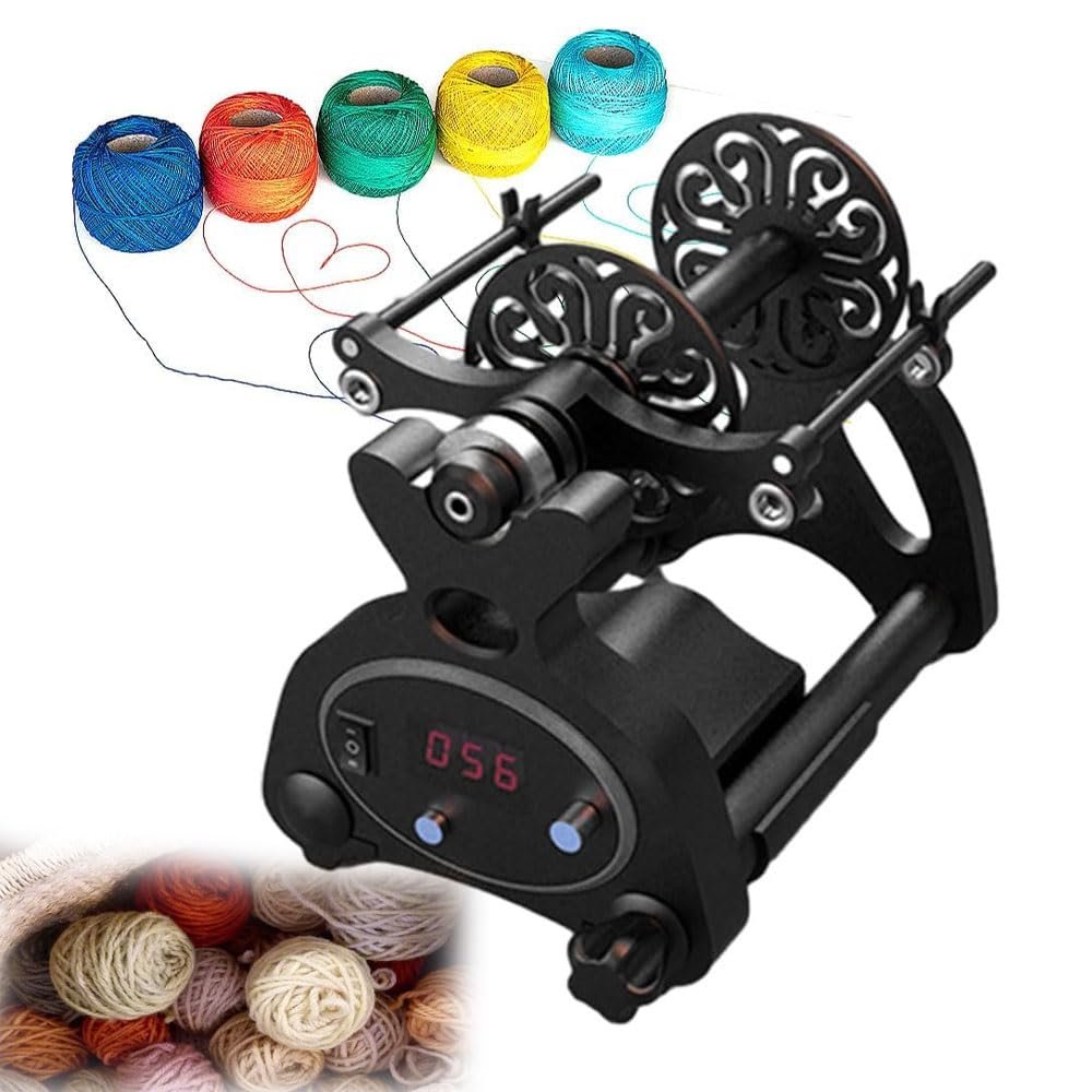 JOSBY Electric Yarn Wool Ball Winder, Yarn Fiber String Ball Wool Winder Machines, Digital Display& Precise Speed Control, Feed Port 14MM, for Yarn Weaving, Blending Roving Craft