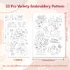 Peacoblue Water Soluble Embroidery Patterns for Beginners, Santa Claus, Reindeer 4 Sheets with 27pcs for Christmas Xmas, Wash Away Embroidery Pattern Stabilizer for Hand Sewing Lover Women Adults view 2