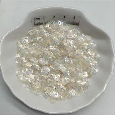 10g 6mm Sequins Paillettes for Clothes Hat Shoes DIY Crafts Handmade Accessory(Transparent)