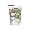 DRTGEDS Rainbow Clouds Raindrop Telescopic Pencil Case Pencil Pouch Holder,Organizer Stationery Pen Case Box With Zipper view 2