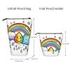 DRTGEDS Rainbow Clouds Raindrop Telescopic Pencil Case Pencil Pouch Holder,Organizer Stationery Pen Case Box With Zipper view 4