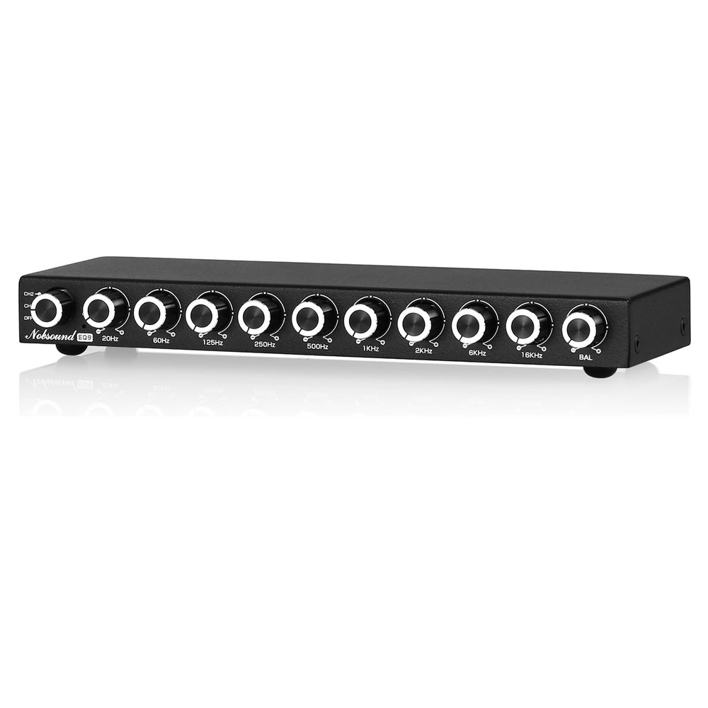 Nobsound 9-Band Stereo EQ Preamp: HiFi Equalizer Audio Processor with Tone Controls | 111dB SNR | 0.001% THD | 2 RCA in/Out | for Home Stereo Audiophiles (EQ9)