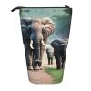 DRTGEDS Elephant Family Telescopic Pencil Case Pencil Pouch Holder,Organizer Stationery Pen Case Box With Zipper view 1