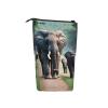DRTGEDS Elephant Family Telescopic Pencil Case Pencil Pouch Holder,Organizer Stationery Pen Case Box With Zipper view 2
