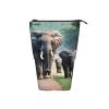 DRTGEDS Elephant Family Telescopic Pencil Case Pencil Pouch Holder,Organizer Stationery Pen Case Box With Zipper view 3