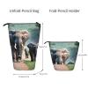 DRTGEDS Elephant Family Telescopic Pencil Case Pencil Pouch Holder,Organizer Stationery Pen Case Box With Zipper view 4