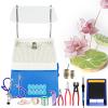 agreilduite Professional 15 Pcs Glass Craft Starter Tool Kit,Stained Glass Start-Up Tool Set,kit with Glass Grinder&Glass Cutter Tool Kit&Soldering Iron&Solder Exhaust Fan&Solder Clamp&Consumables view 1