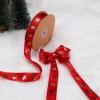 LaRibbons Christmas Satin Ribbon for Gift Package Wrapping, 1'' x 50Y Red and Gold Snowflake Ribbon for Holiday, Hair Bow, Crafts, Xmas Decoration view 3