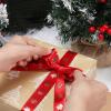 LaRibbons Christmas Satin Ribbon for Gift Package Wrapping, 1'' x 50Y Red and Gold Snowflake Ribbon for Holiday, Hair Bow, Crafts, Xmas Decoration view 4