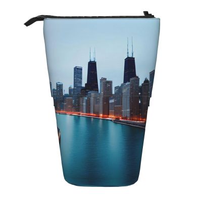 DRTGEDS Chicago Telescopic Pencil Case Pencil Pouch Holder,Organizer Stationery Pen Case Box With Zipper
