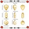 Beebeecraft 12Pcs 3 Styles Real 18K Gold Plated Small Heart Charms Round Octagon Geometry 3D Dangle Charm Star Micro Pave Cubic Zirconia Pendants Findings for Jewelry Making Supplies DIY Crafts view 2
