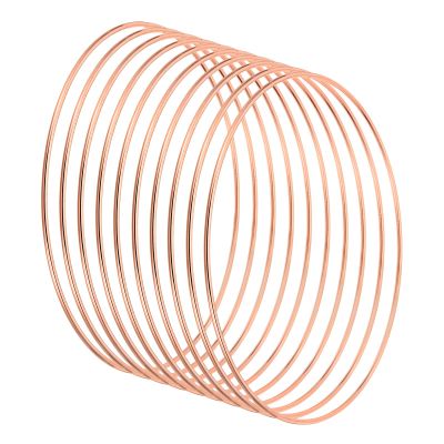 PATIKIL 6.3 Inch Dream Catcher Rings, 10 Pcs Metal Macrame Wreath Floral Round Ring Hoop for Christmas Decor Home Car DIY Craft Wedding Wall Hanging Decorations, Rose Gold