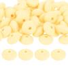 uxcell 50Pcs 12mm Silicone Lentil Beads, Rubber Abacus Focal Bead Loose Bulk Beads for DIY Keychain Pens Bracelets Jewelry Making (Light Yellow) view 1
