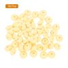 uxcell 50Pcs 12mm Silicone Lentil Beads, Rubber Abacus Focal Bead Loose Bulk Beads for DIY Keychain Pens Bracelets Jewelry Making (Light Yellow) view 3